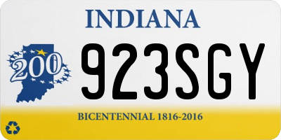 IN license plate 923SGY