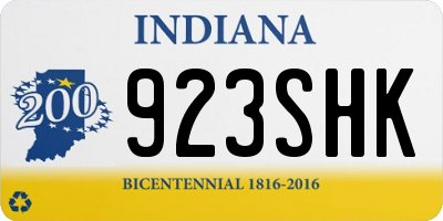 IN license plate 923SHK