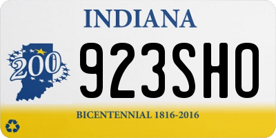 IN license plate 923SHO