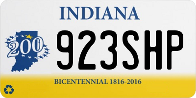 IN license plate 923SHP