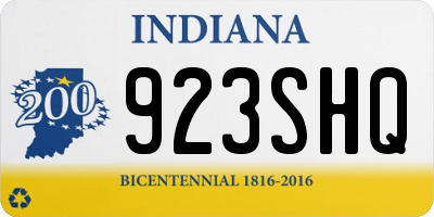 IN license plate 923SHQ