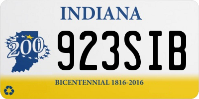 IN license plate 923SIB