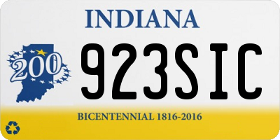 IN license plate 923SIC