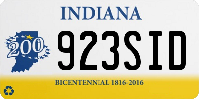 IN license plate 923SID
