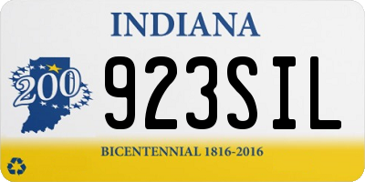 IN license plate 923SIL