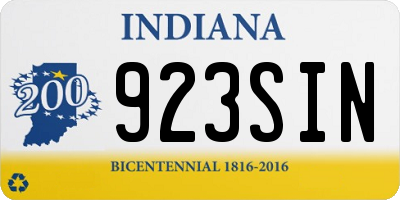 IN license plate 923SIN