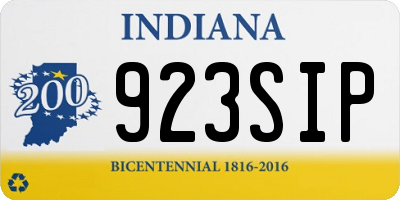 IN license plate 923SIP