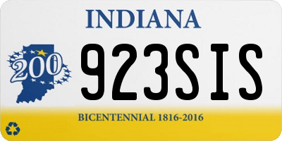 IN license plate 923SIS