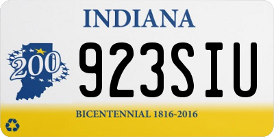 IN license plate 923SIU