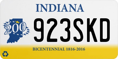 IN license plate 923SKD