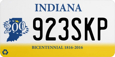 IN license plate 923SKP