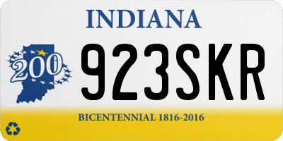 IN license plate 923SKR