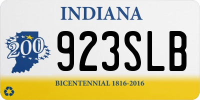 IN license plate 923SLB