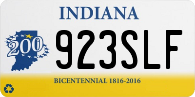 IN license plate 923SLF