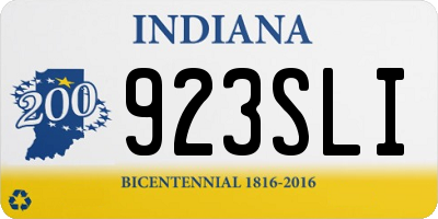 IN license plate 923SLI