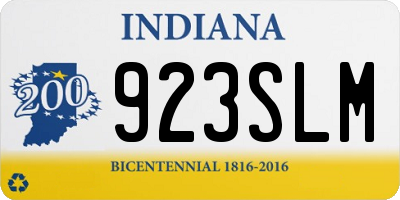 IN license plate 923SLM