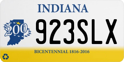 IN license plate 923SLX