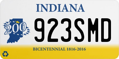 IN license plate 923SMD