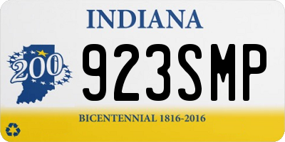 IN license plate 923SMP