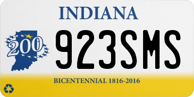 IN license plate 923SMS