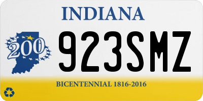 IN license plate 923SMZ