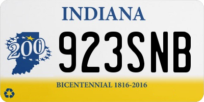 IN license plate 923SNB