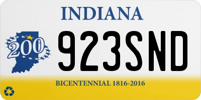 IN license plate 923SND