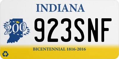 IN license plate 923SNF