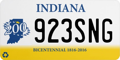 IN license plate 923SNG