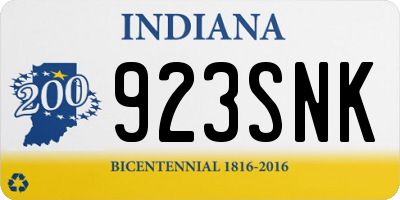 IN license plate 923SNK