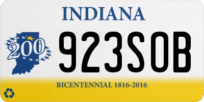 IN license plate 923SOB