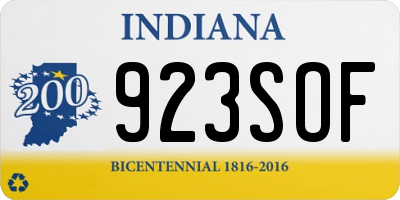 IN license plate 923SOF