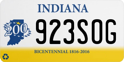 IN license plate 923SOG