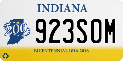 IN license plate 923SOM