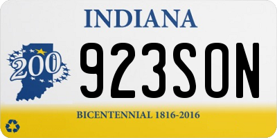 IN license plate 923SON