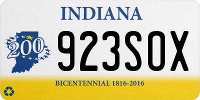 IN license plate 923SOX