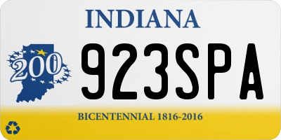 IN license plate 923SPA