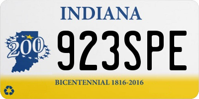 IN license plate 923SPE