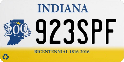 IN license plate 923SPF