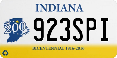 IN license plate 923SPI