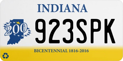 IN license plate 923SPK