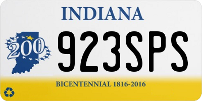 IN license plate 923SPS