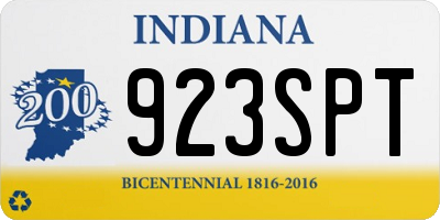 IN license plate 923SPT