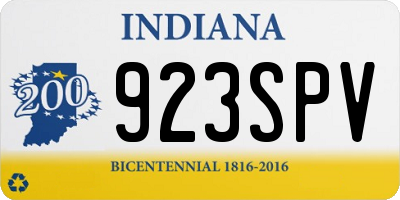 IN license plate 923SPV