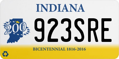 IN license plate 923SRE