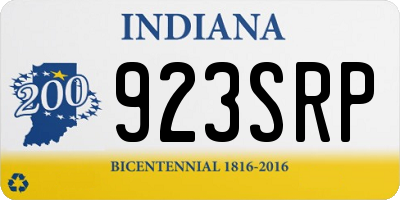 IN license plate 923SRP