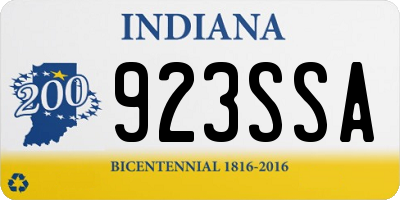 IN license plate 923SSA