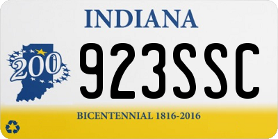 IN license plate 923SSC