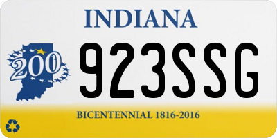IN license plate 923SSG