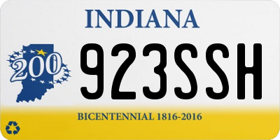IN license plate 923SSH